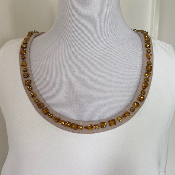 River Woods White and Navy Blue Embellished Sleeveless Block Tank Top Size 36 - Picture 5 of 10